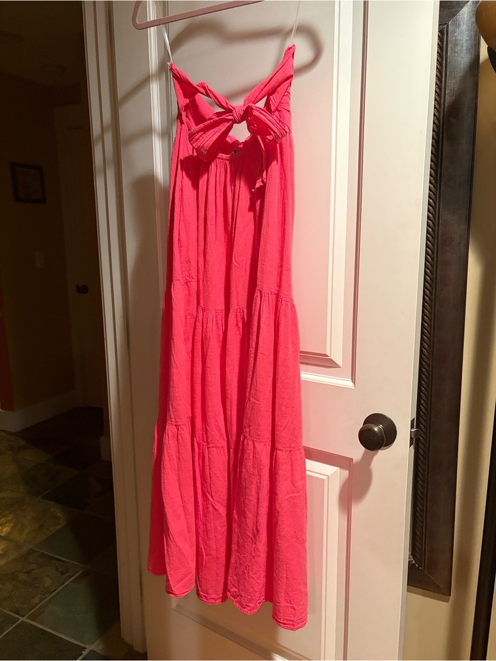 Blanco by Nature Carlotta Raspberry Pink Tiered Maxi Dress Size Small - Picture 8 of 8